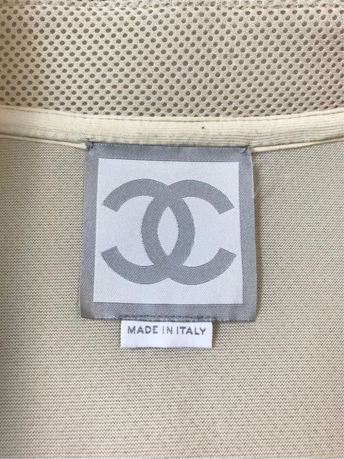 Chanel Sports 2003 Beige Mesh Zip Up Jacket