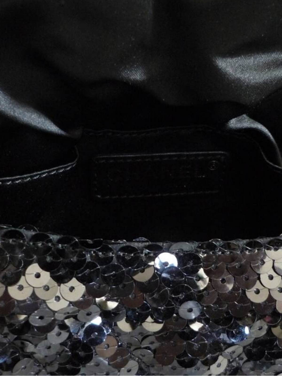 Chanel 2010 CC Black Sequins Large Clutch