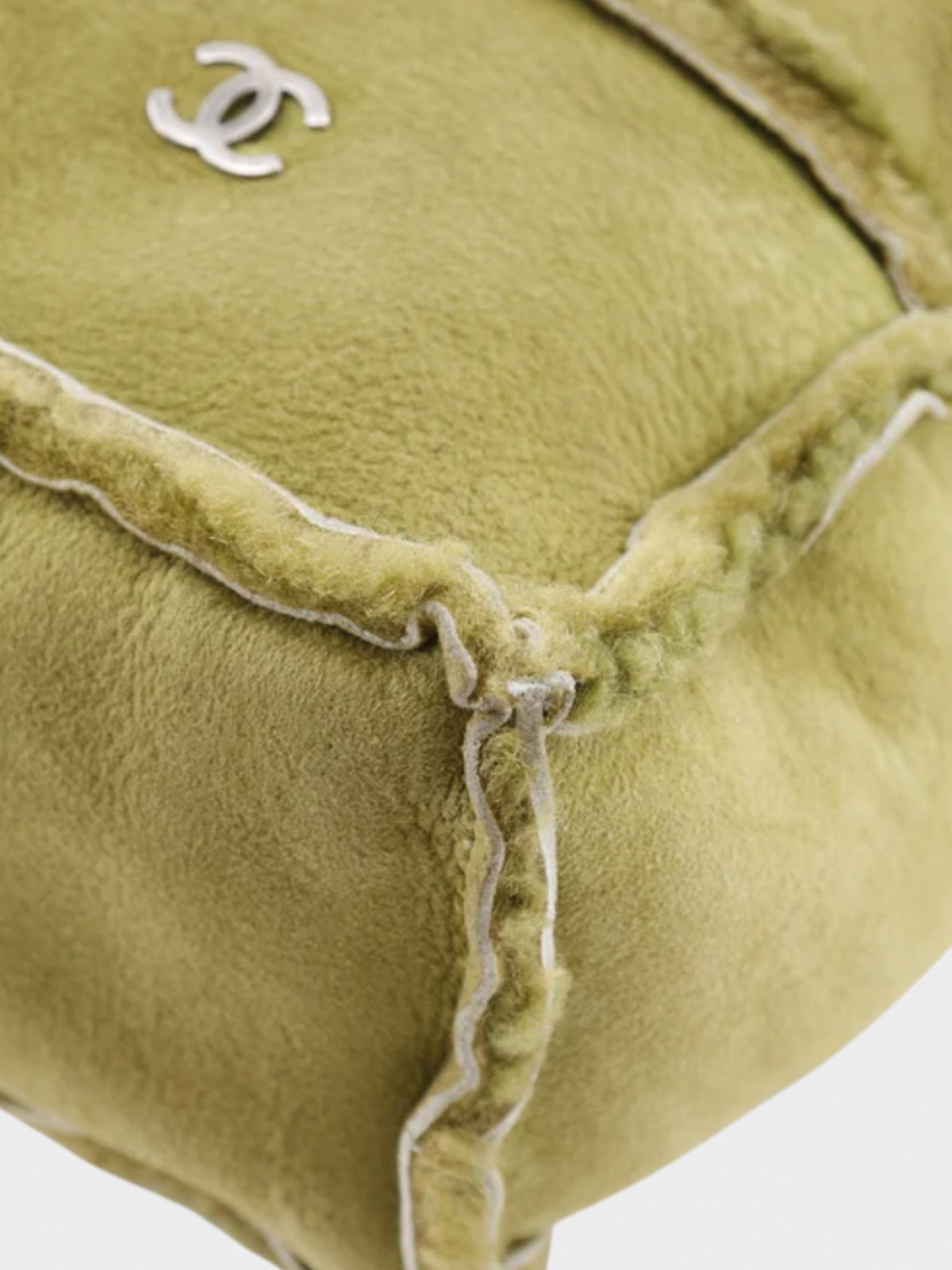 Chanel 2000s Matcha Green Mouton Suede Bag