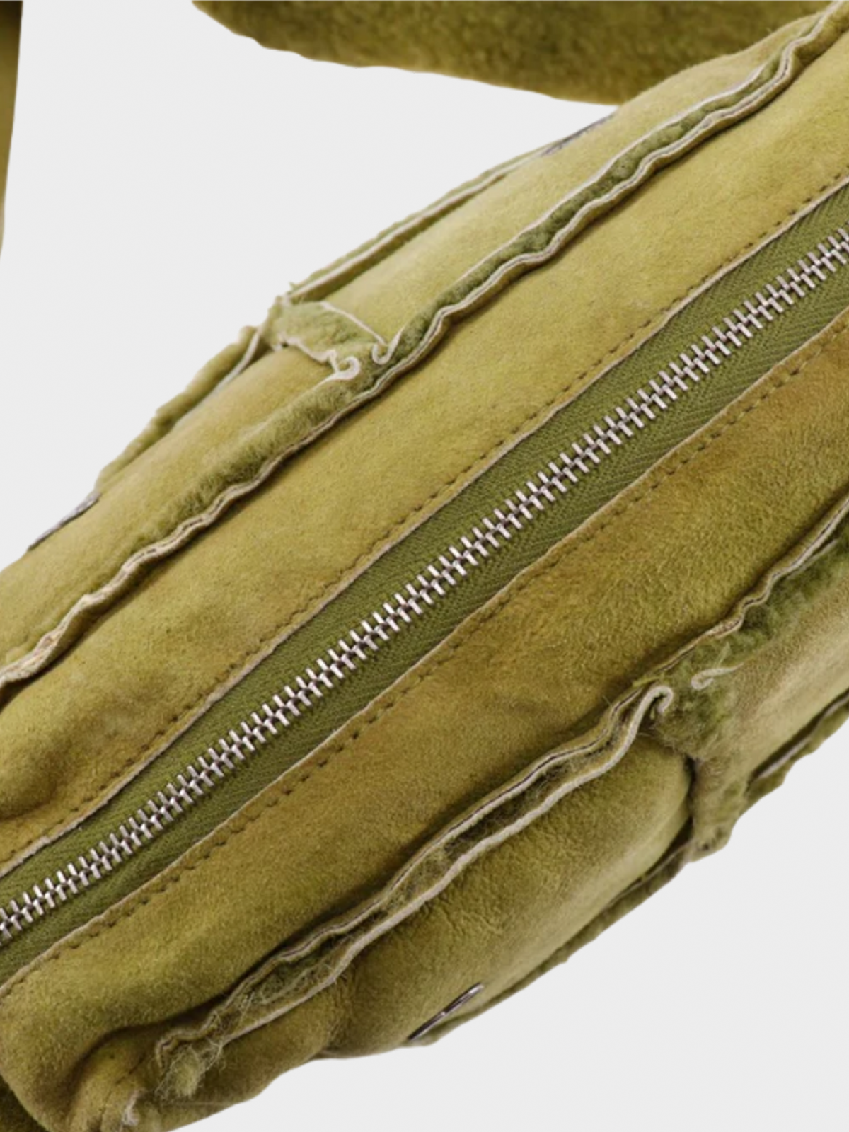 Chanel 2000s Matcha Green Mouton Suede Bag