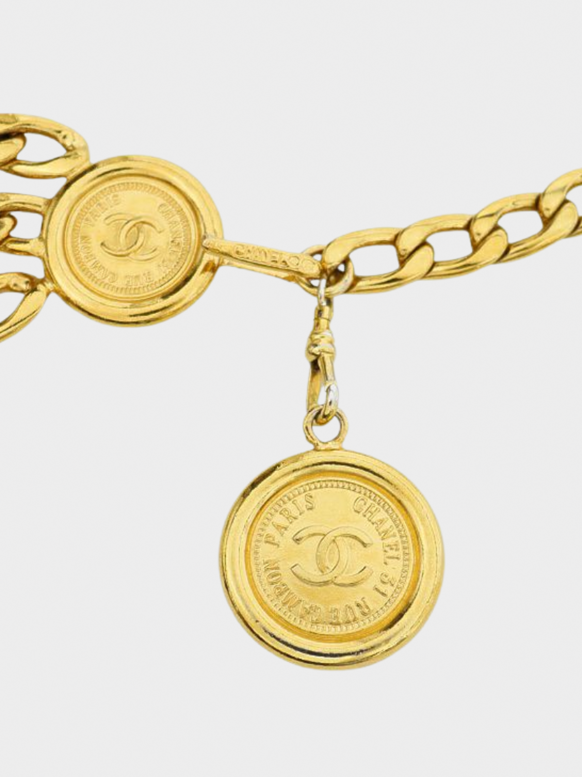 Chanel 1990s Gold Metal COCO Chain-link Belt