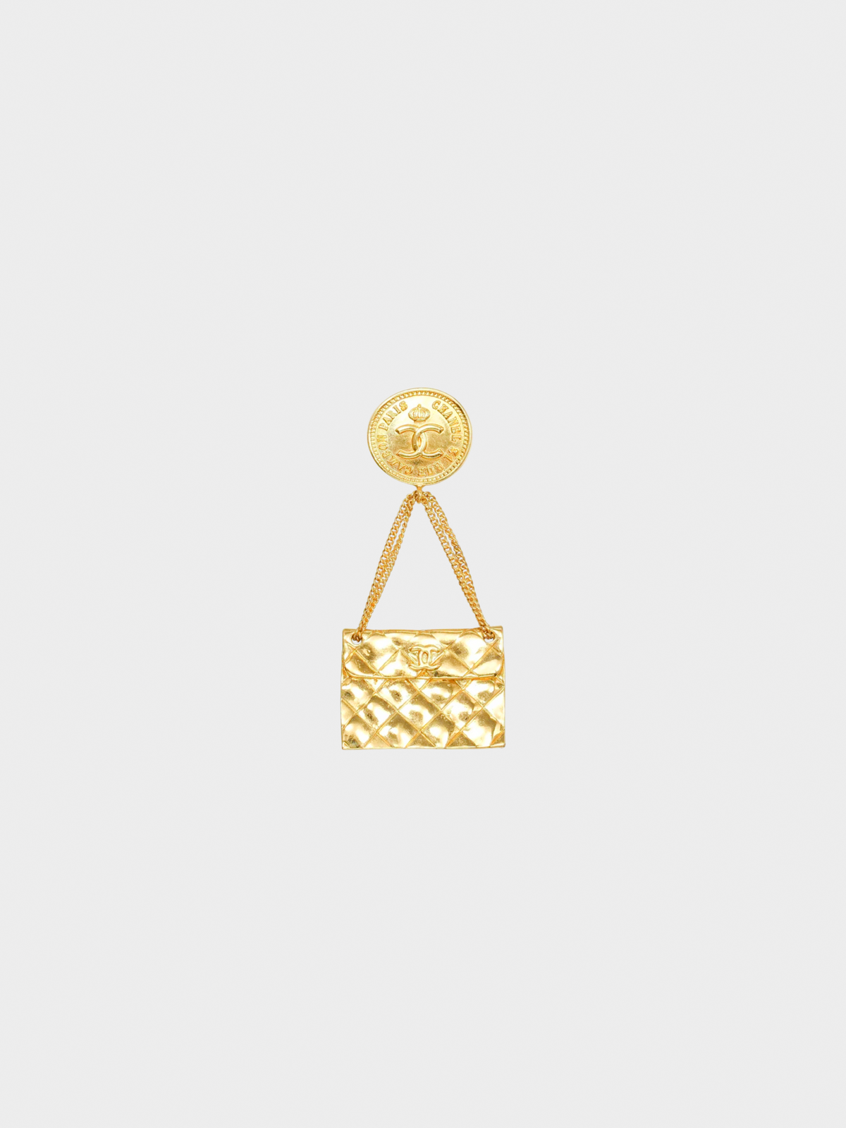 Chanel 1993 Gold Plated Handbag Brooch