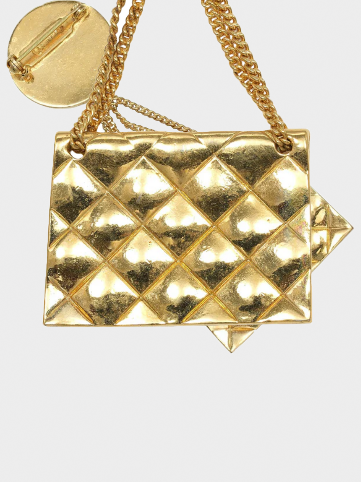 Chanel 1993 Gold Plated Handbag Brooch