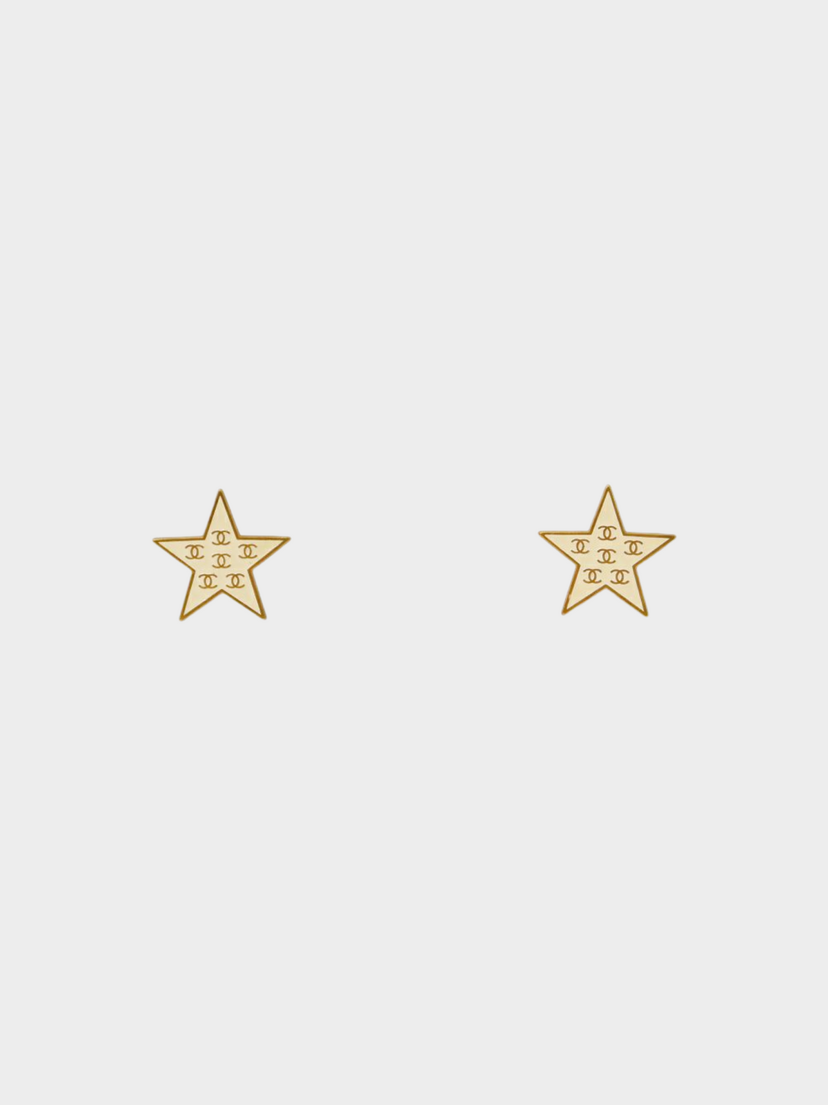 Chanel 2001 Gold Coco Star Earrings