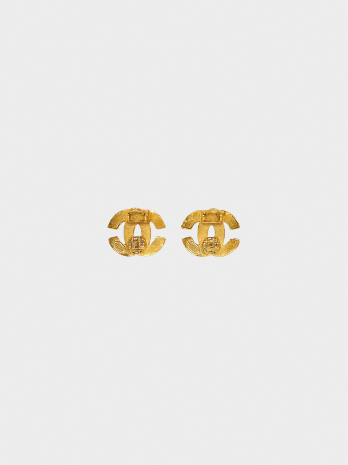 Chanel 1990s Gold CC Coco Logo Earrings