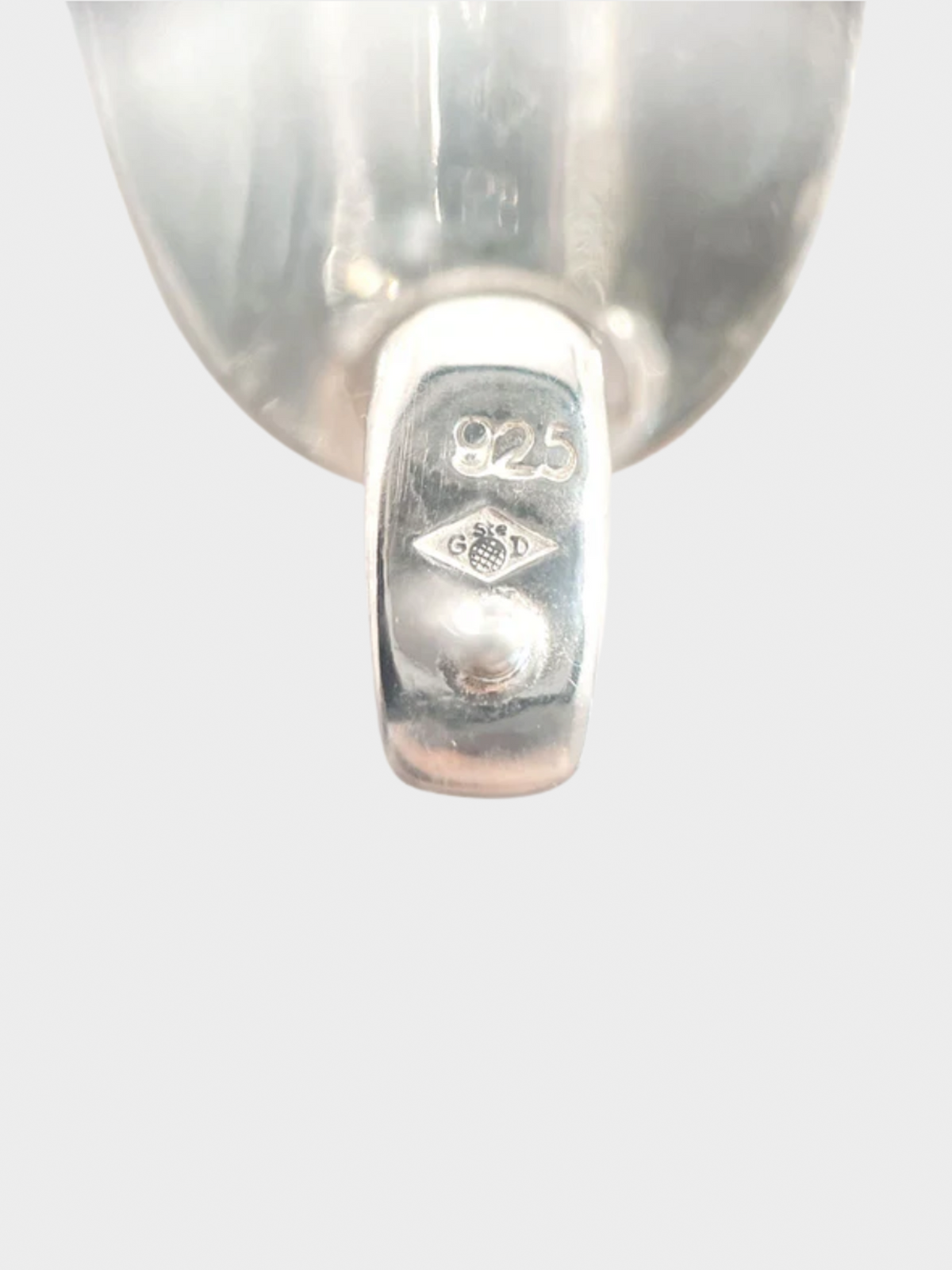 Chanel 2000s Silver Oval Drop Earrings