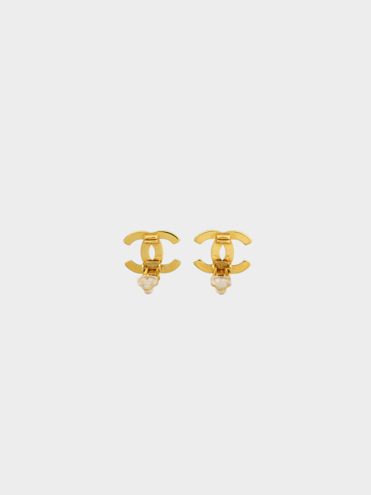 Chanel 1990s Gold Logo CC Clip-On Earrings