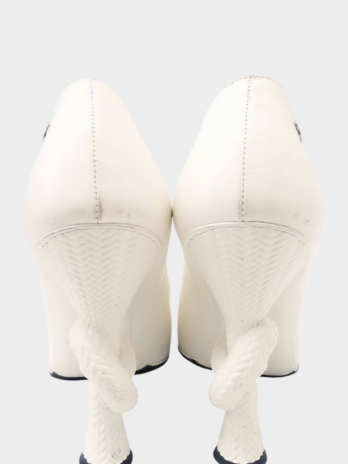 Chanel Cruise 2017 White Cap-Toe Knot Pumps