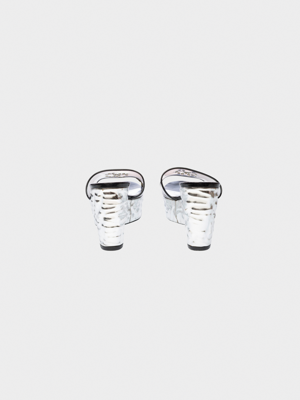 Chanel Cruise 2007 Clear Vinyl Silver Wedge Sandals