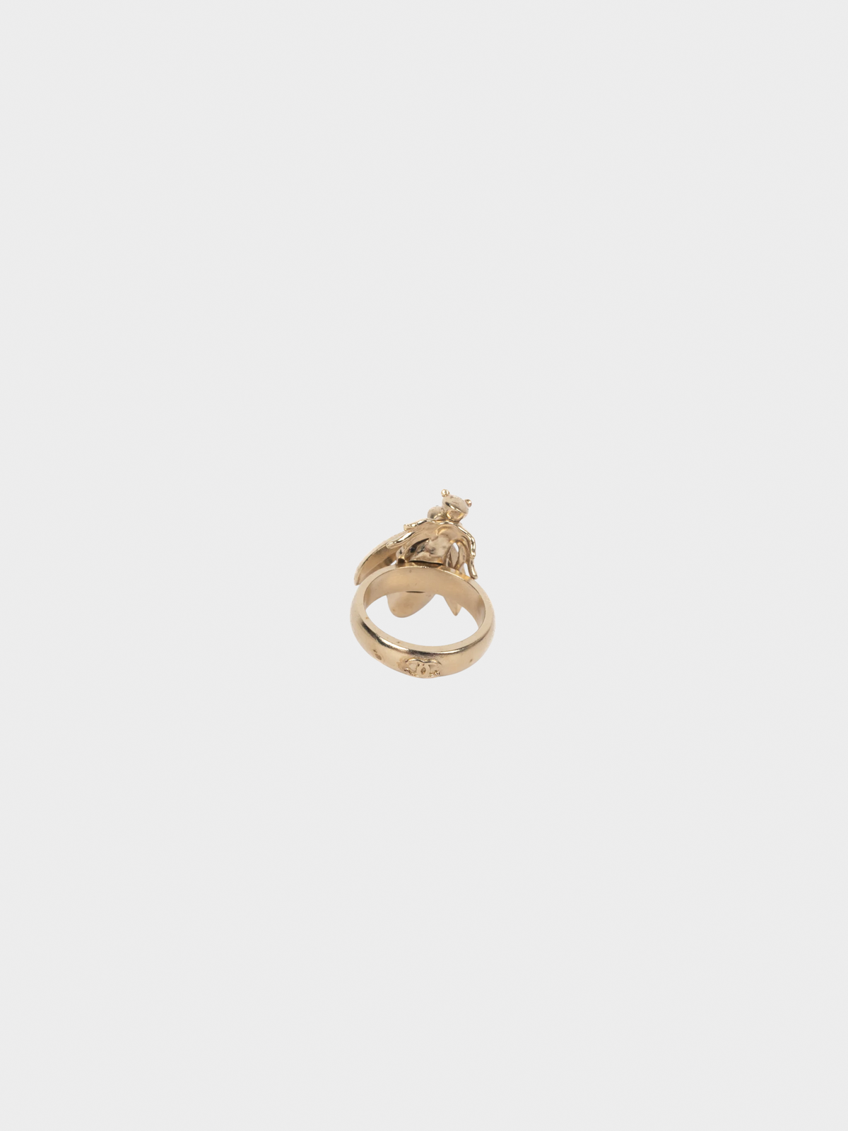 Chanel 2016 Gold Insect Rhinestone Ring