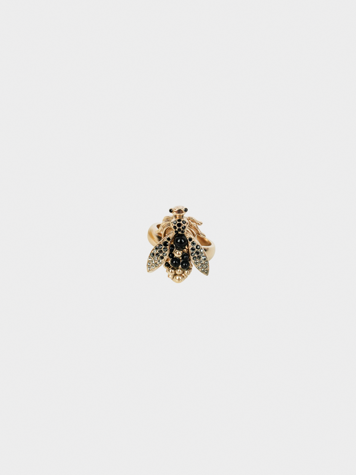 Chanel 2016 Gold Insect Rhinestone Ring