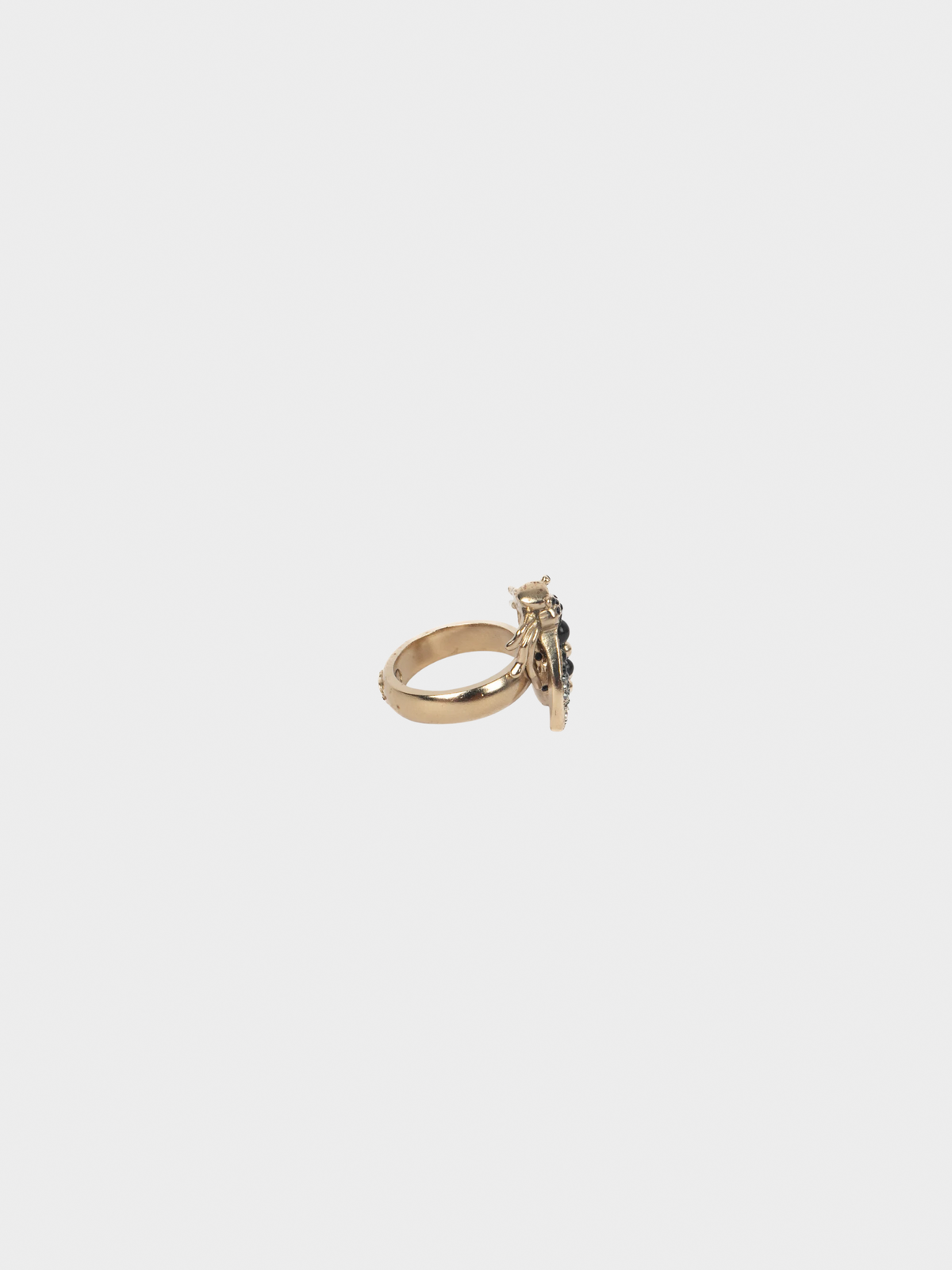 Chanel 2016 Gold Insect Rhinestone Ring