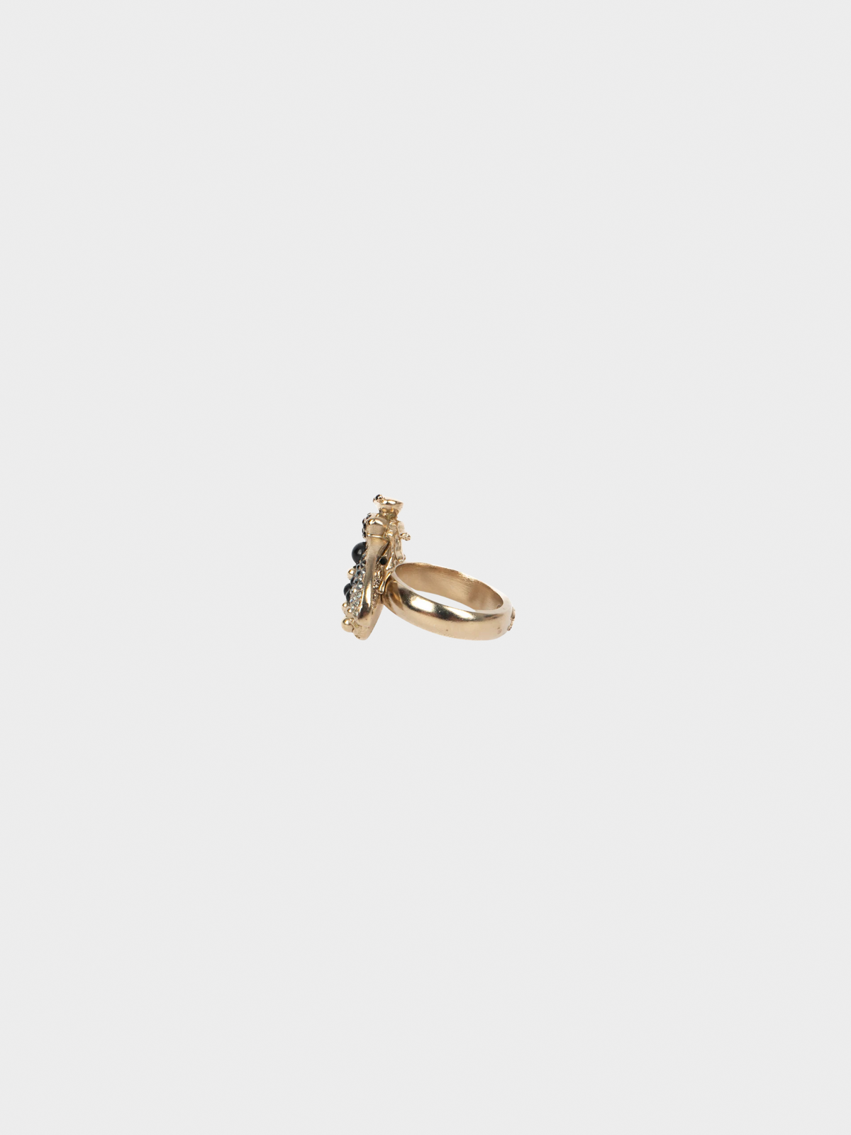 Chanel 2016 Gold Insect Rhinestone Ring