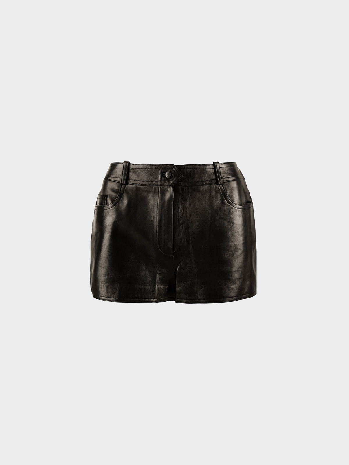 Chanel 1996 Black Leather Short Shorts