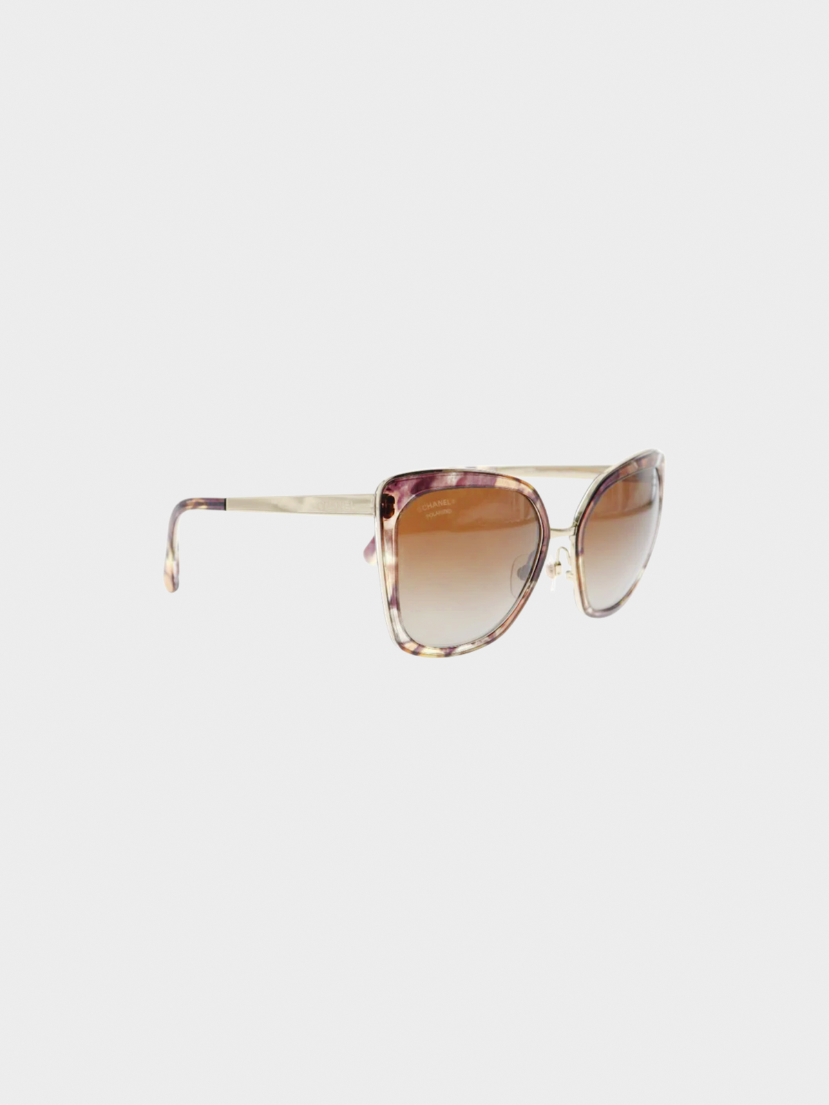 Chanel 2000s Brown Butterfly-frame Sunglasses