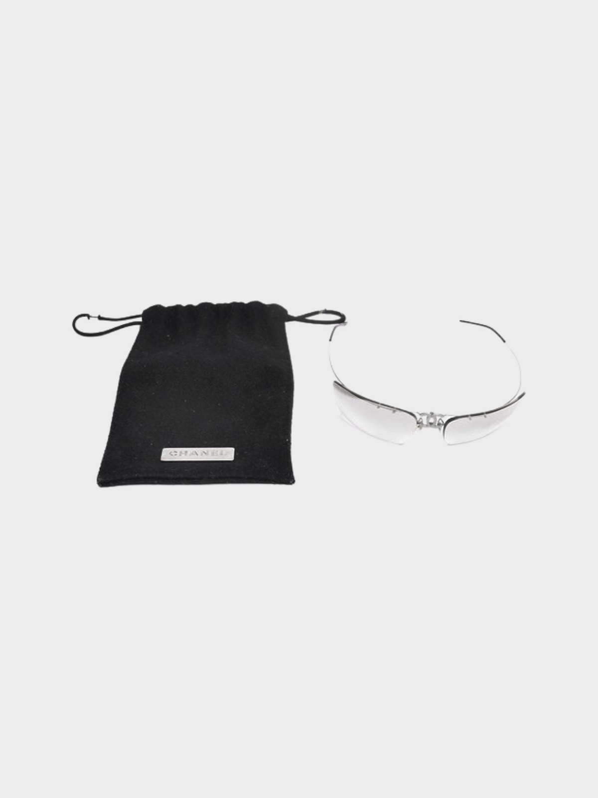 Chanel 2000s Silver Titanium Rimless Flipping Glasses