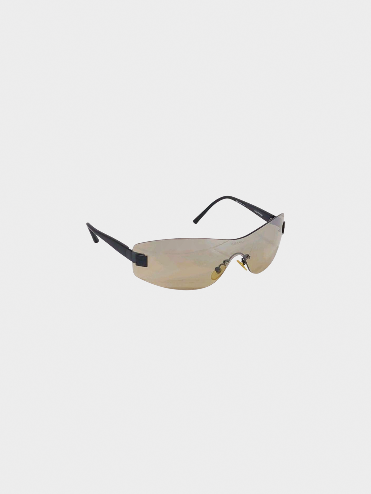 Chanel 2000s Brown Shield Rimless Sunglasses