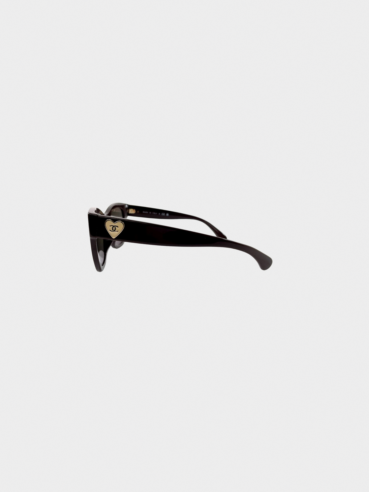 Chanel 2000s Brown Heart Sunglasses