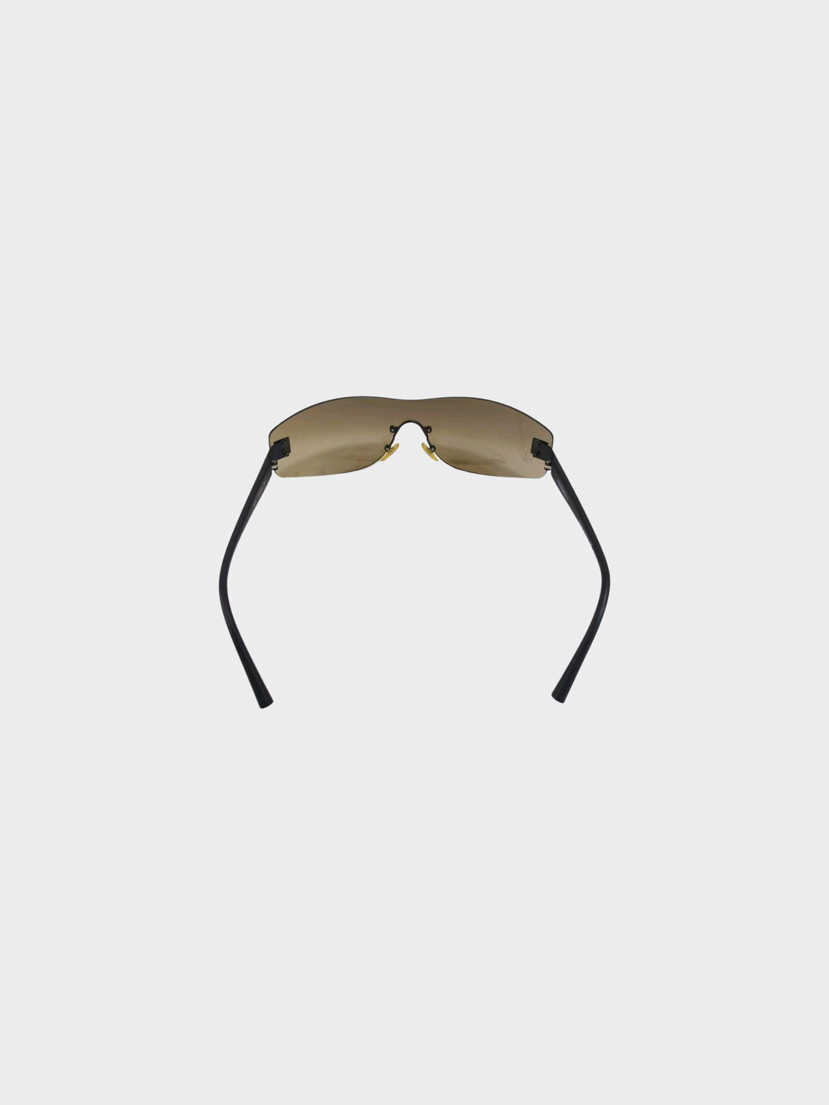 Chanel 2000s Brown Shield Rimless Sunglasses