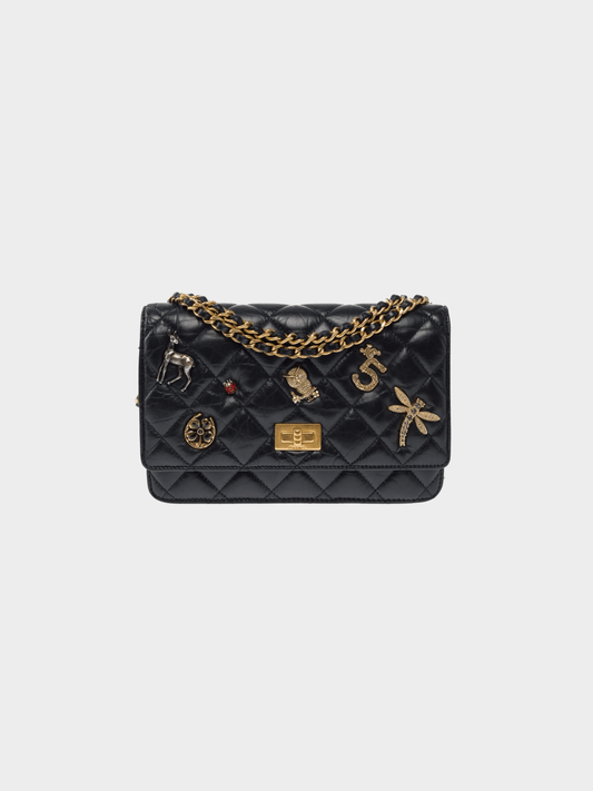 Chanel 2017 Black Lucky Charms Wallet-On-Chain Bag