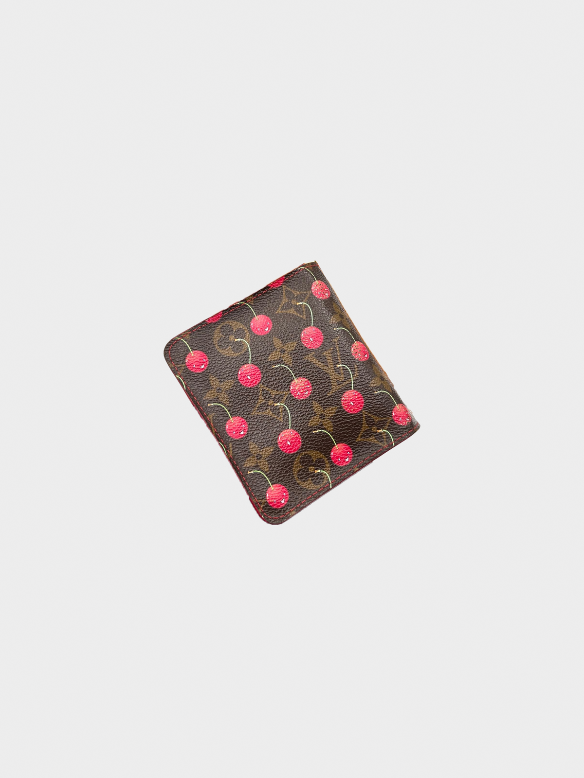 Louis Vuitton x Takashi Murakami 2005 Brown Cherry Print Monogram Bifold Wallet
