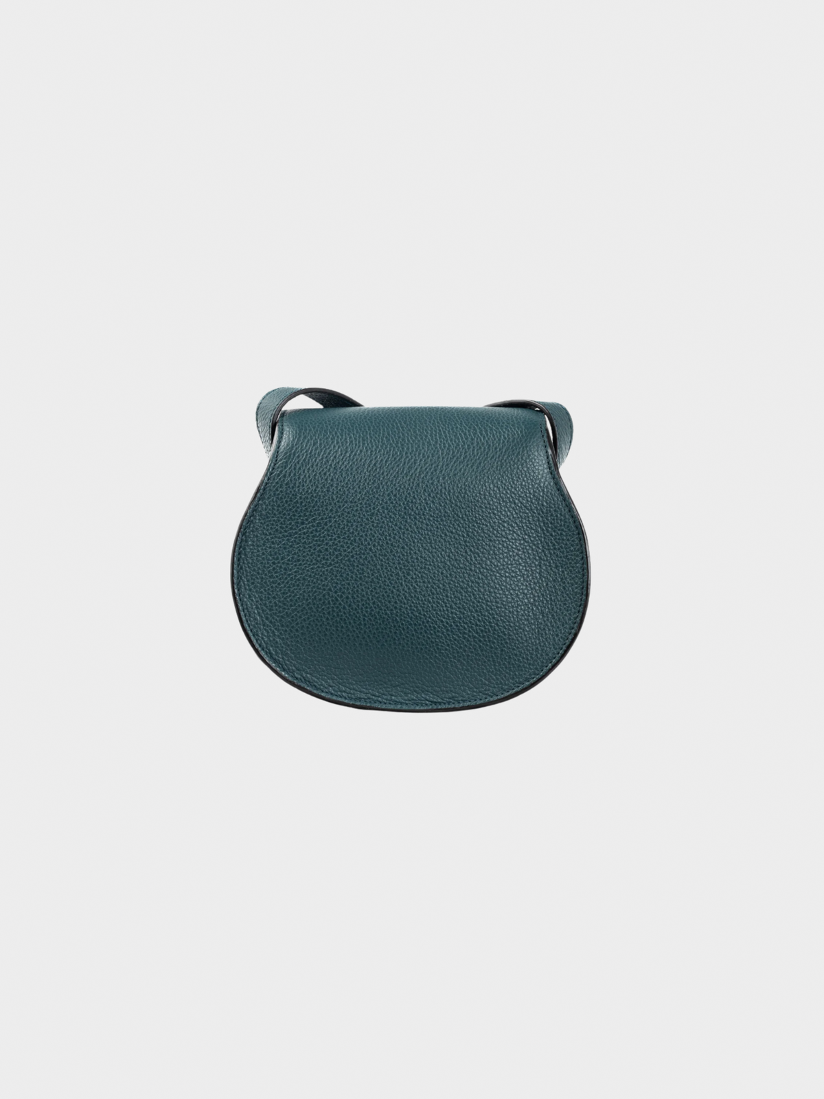 Chloe 2010s Marcie Small Steel Blue Grained Leather Crossbody
