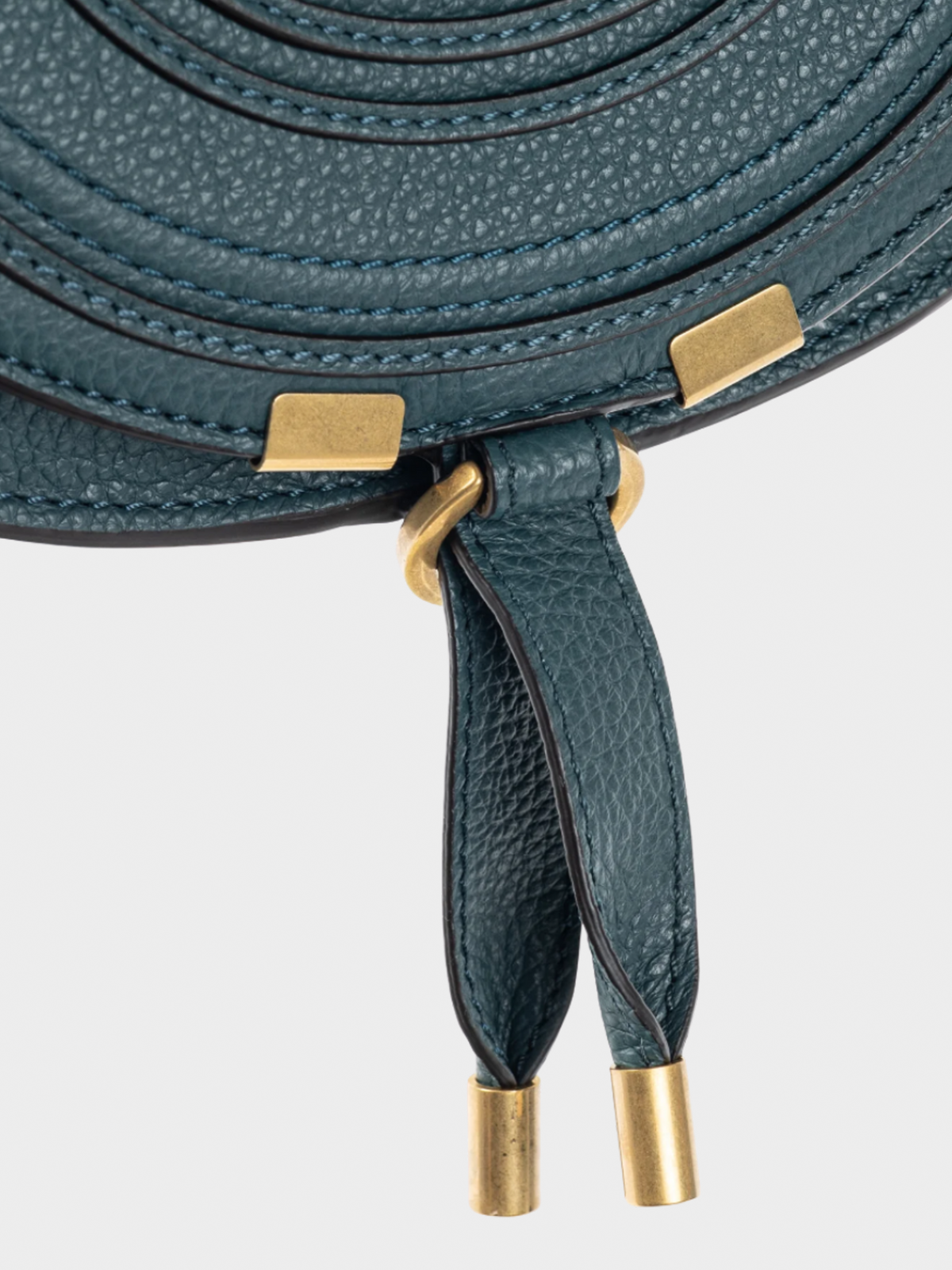 Chloe 2010s Marcie Small Steel Blue Grained Leather Crossbody