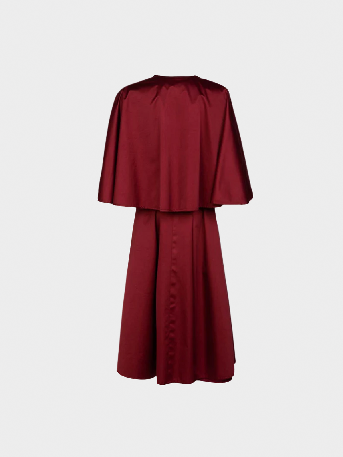 Chloé 1980s Bordeaux Gabardine Belted Cape Trench Coat