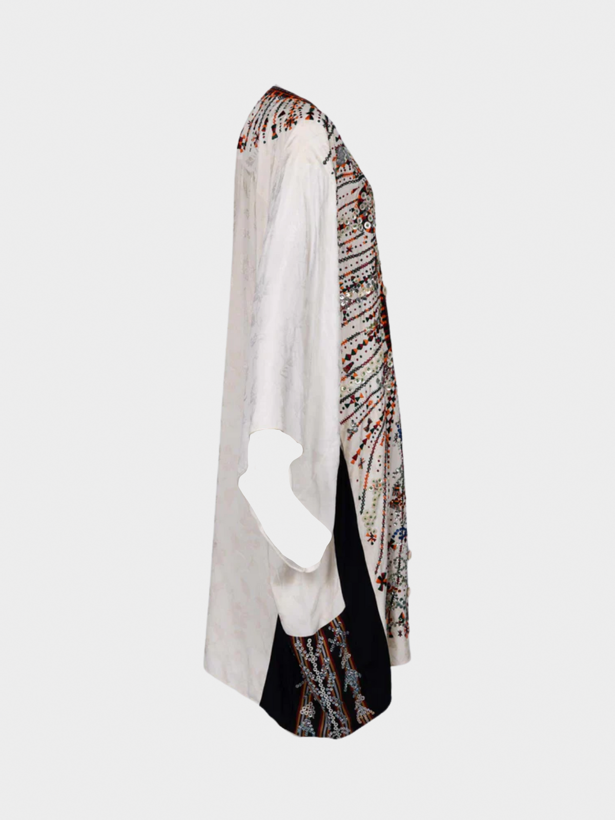 Chloé FW 2016 Ivory Silk Embroidered Caftan Dress