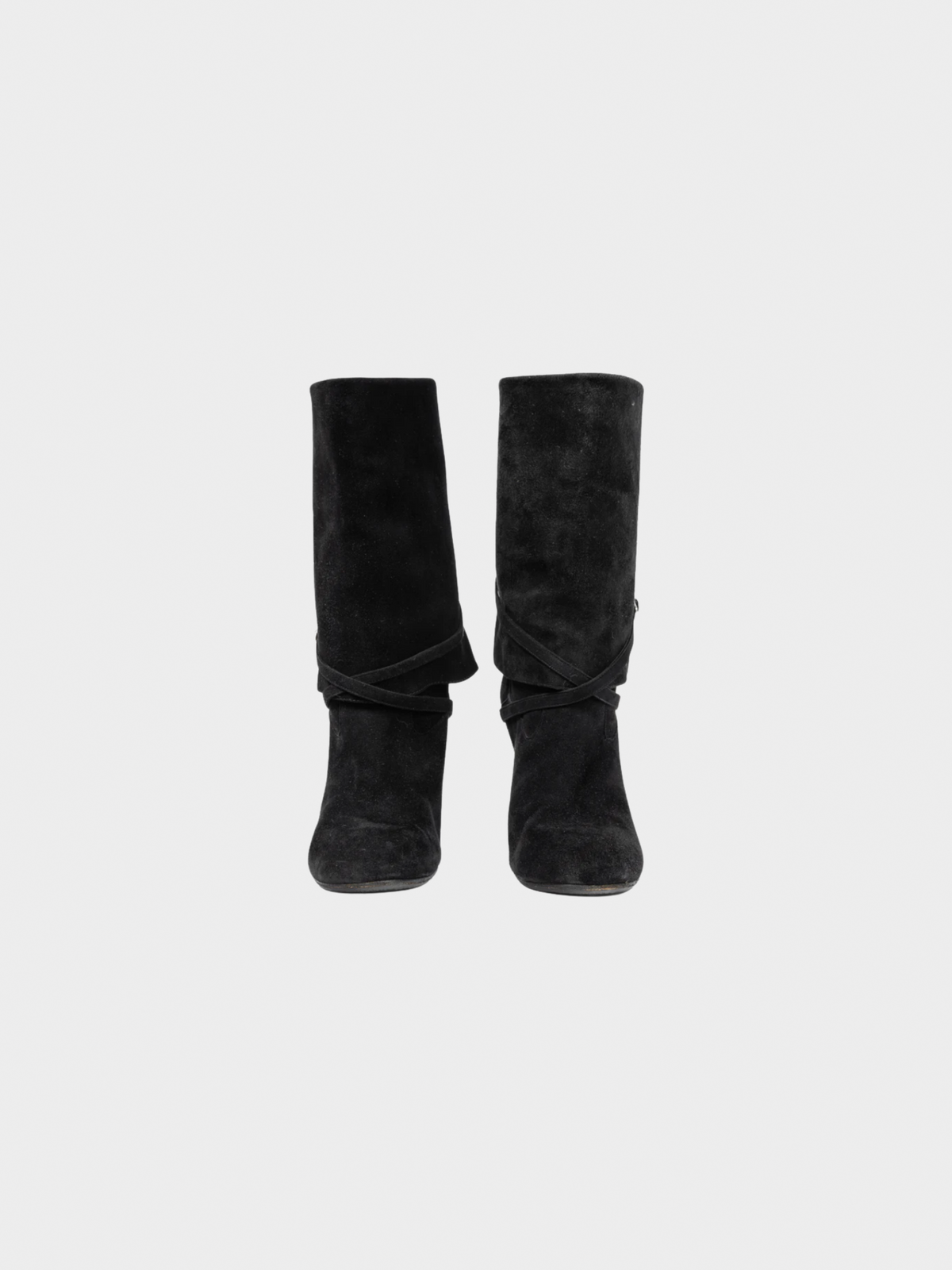 Chloé AW 2007 Black Suede Foldover Short Boots