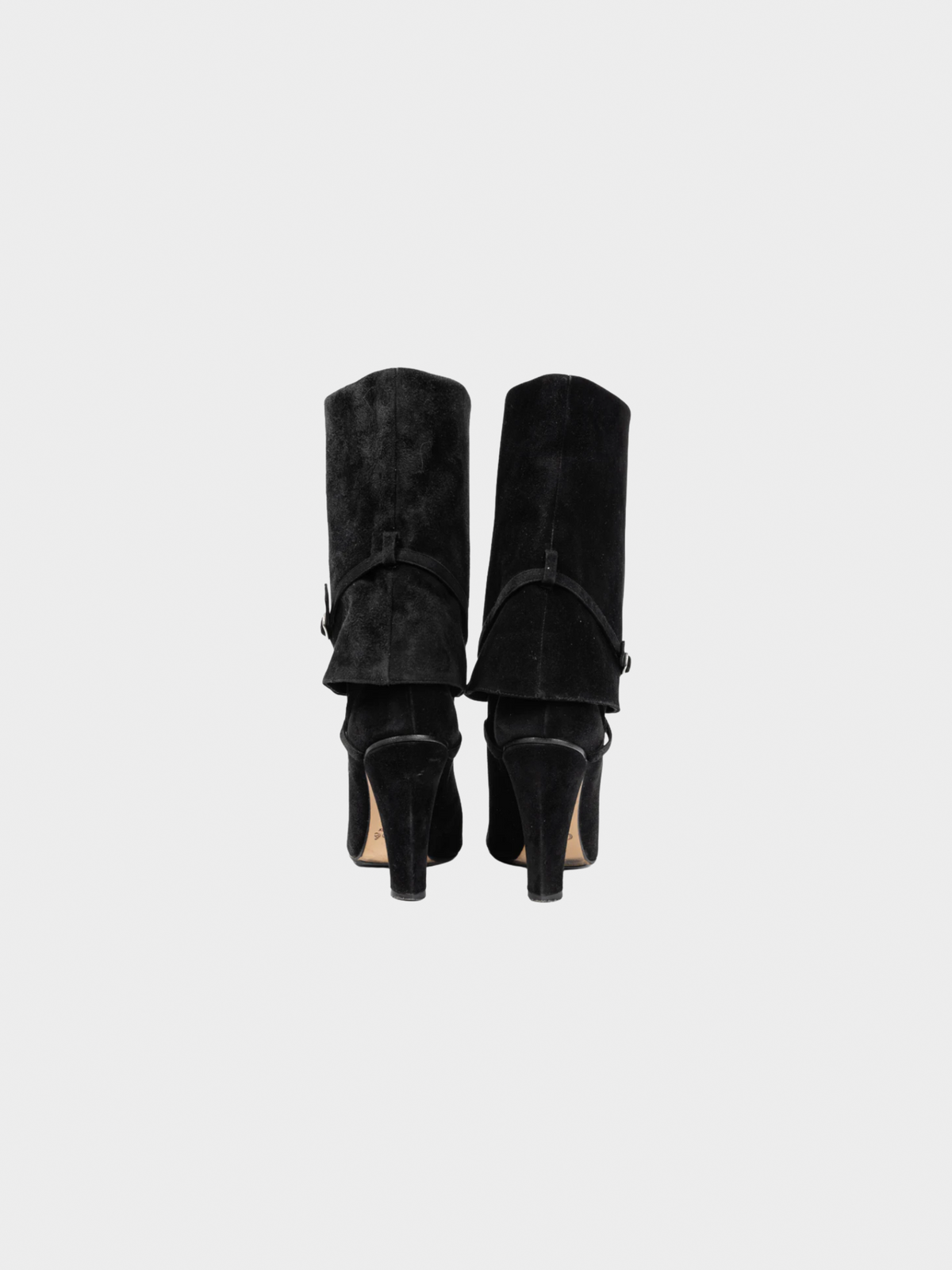 Chloé AW 2007 Black Suede Foldover Short Boots