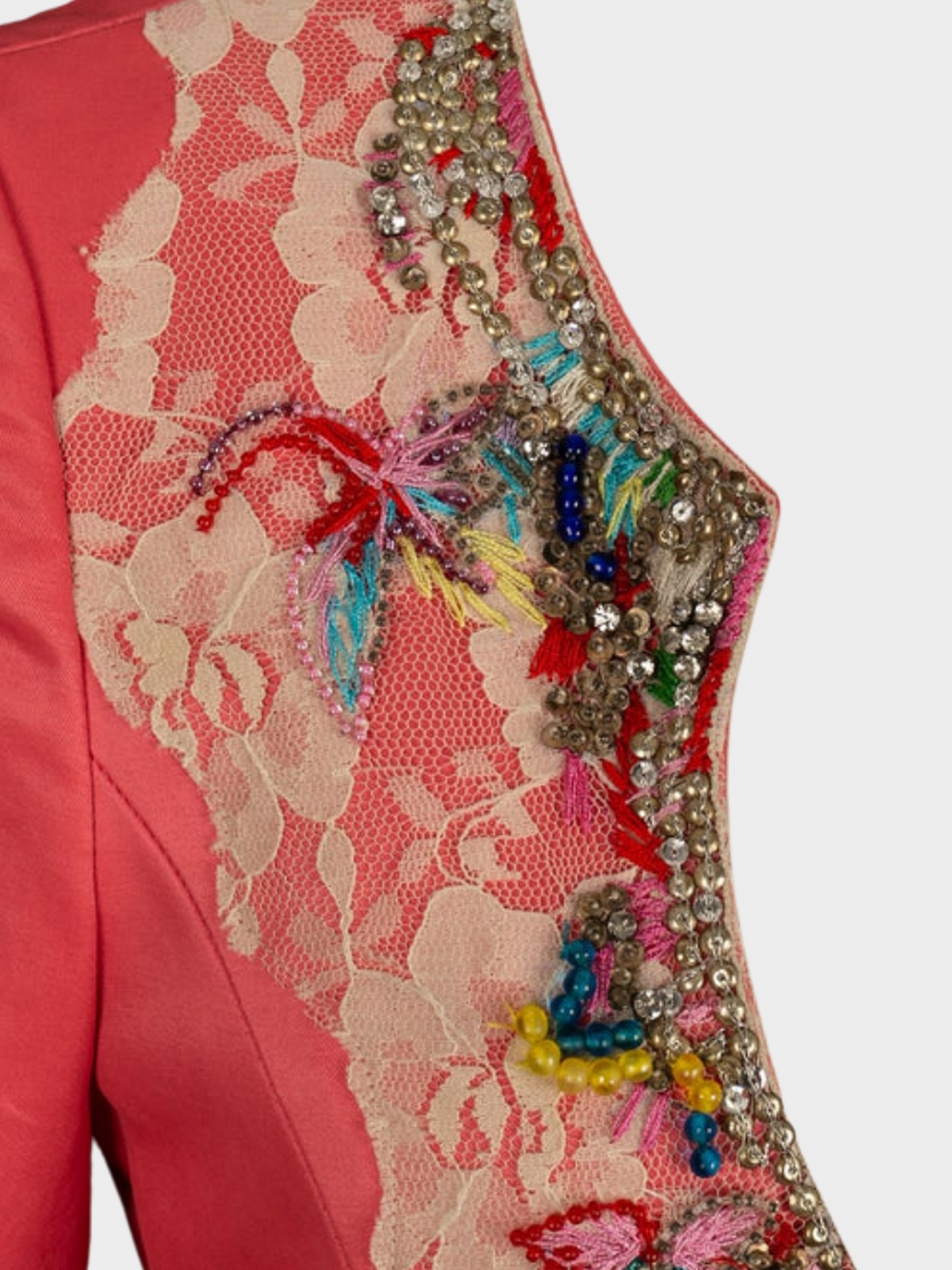 Christian Lacroix 1980s Pink Embroidered Top