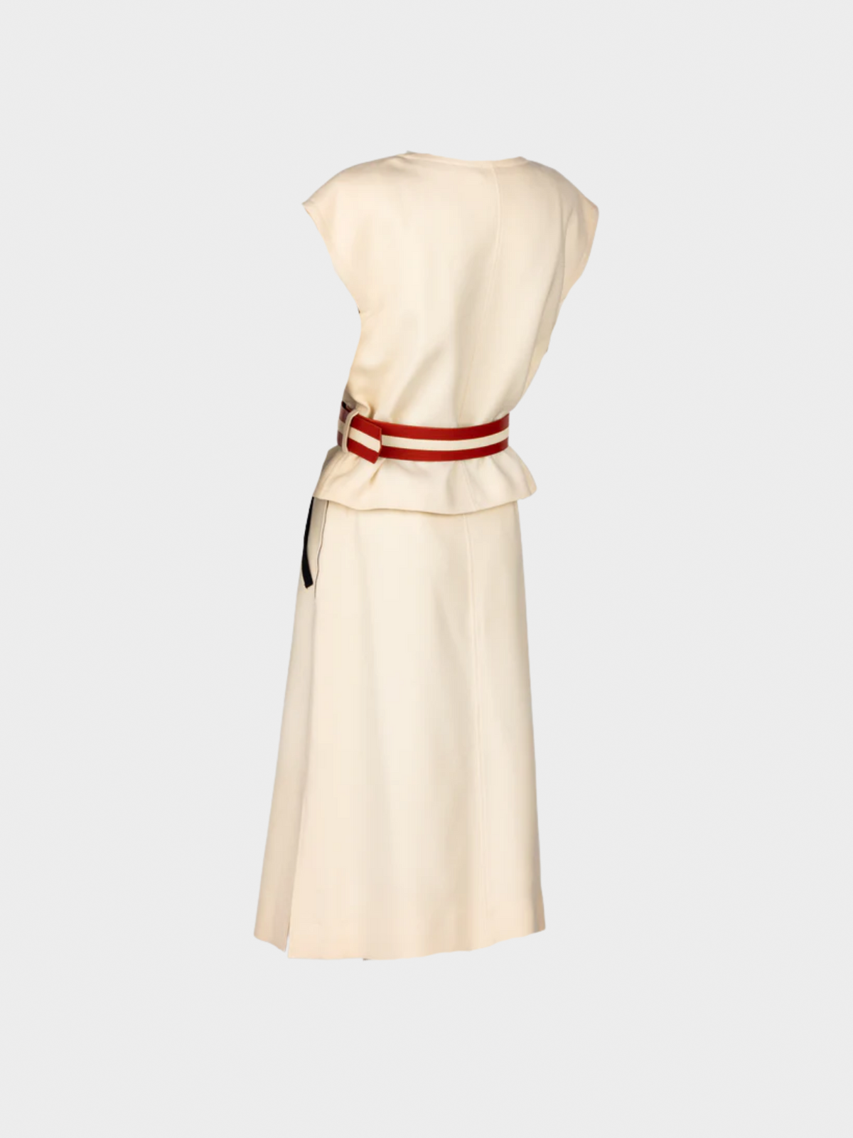 Courrèges 1960s Ivory Wool Belted Jacket and Skirt