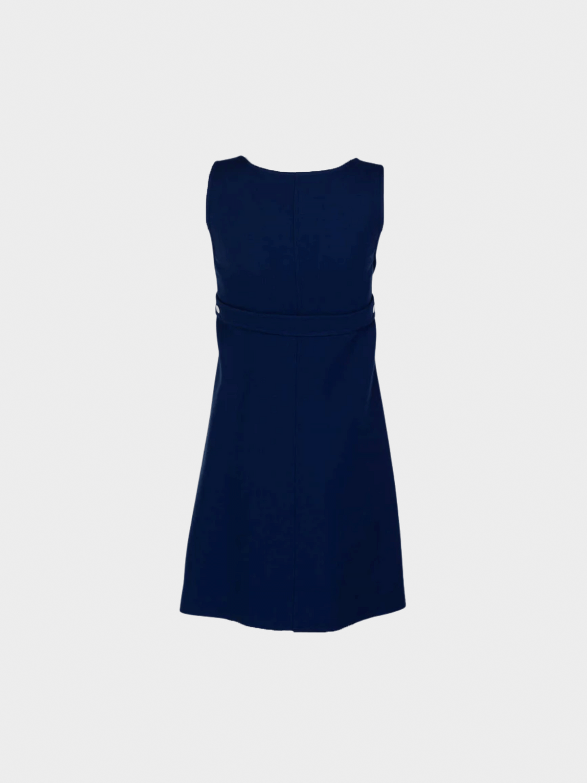 Courreges 1970s Couture Navy White Wool Mod Dress