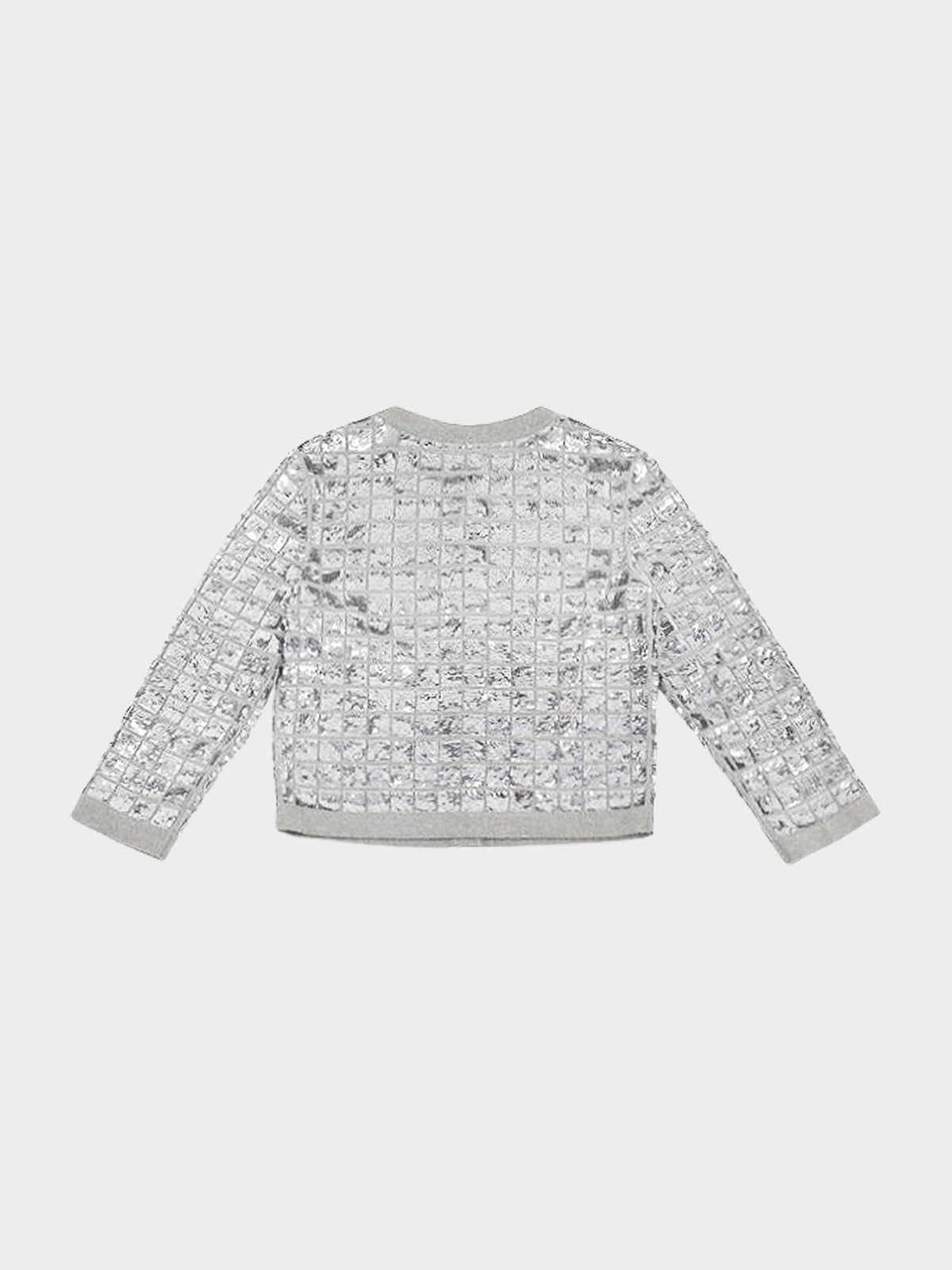 Chanel SS 2008 Silver Sequin-embellished Cashmere Cardigan