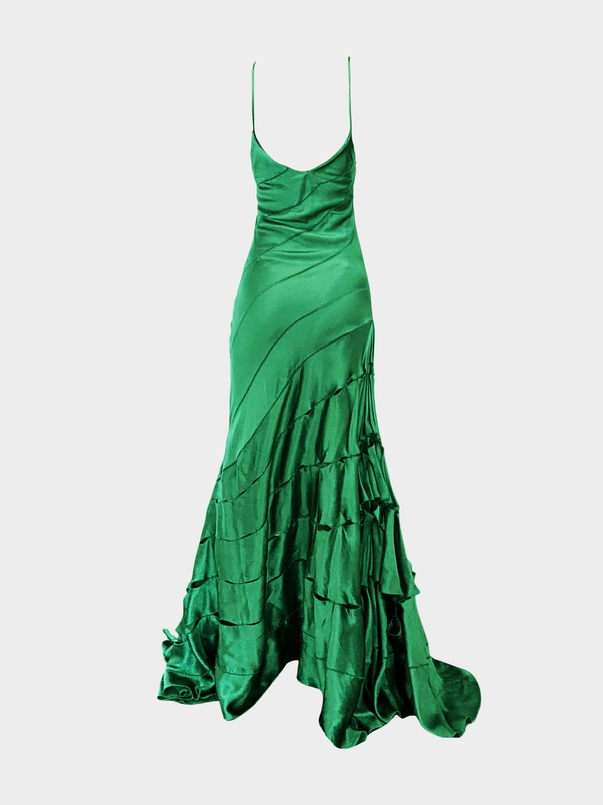 Roberto Cavalli SS 2004 Green Silk Mermaid Gown