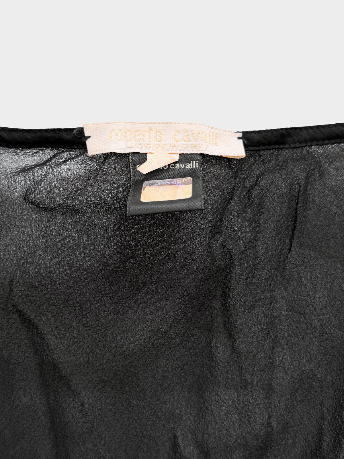 Roberto Cavalli 2000s Rare Black and Silver Beaded Top