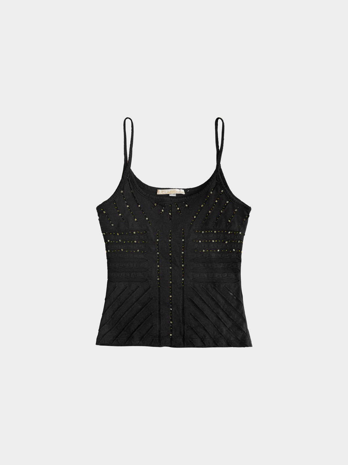 Roberto Cavalli 1990s Black Cotton Beaded Top