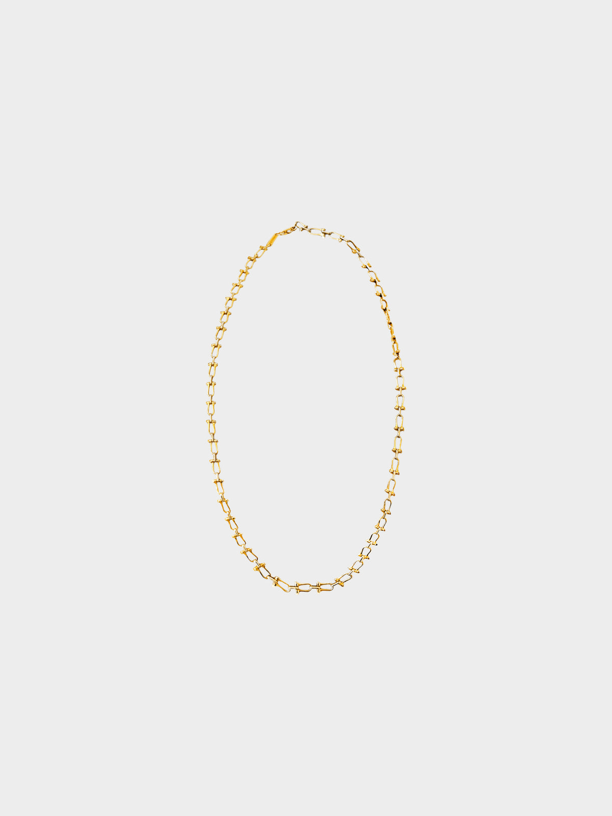 Celine 1990s Gold-tone Metal Horse Bit Chain Link Necklace
