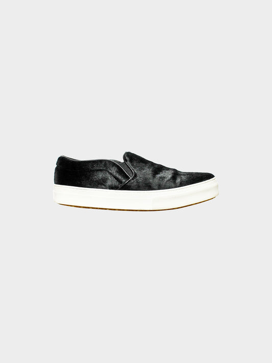 Céline by Phoebe Philo 2010s Pony Hair Slip-Ons