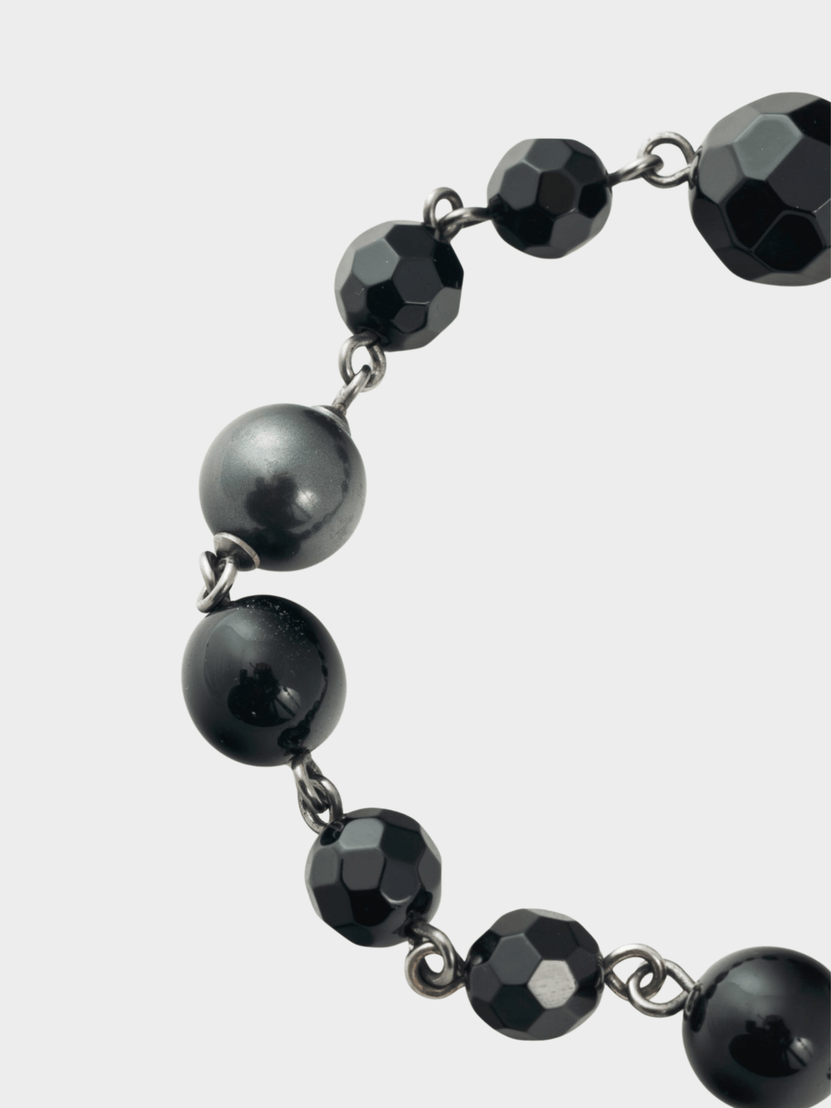 Chanel AW 2012 Black Beaded CC-Charm Bracelet