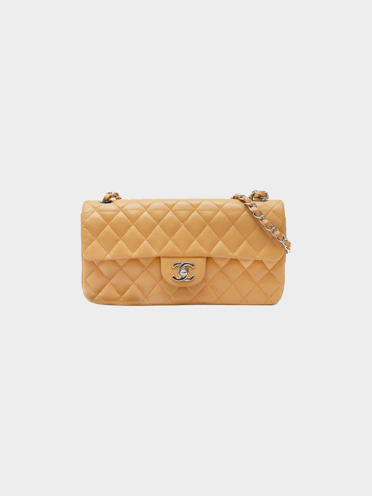 Chanel 2000s Beige Quilted Lambskin Flap Bag