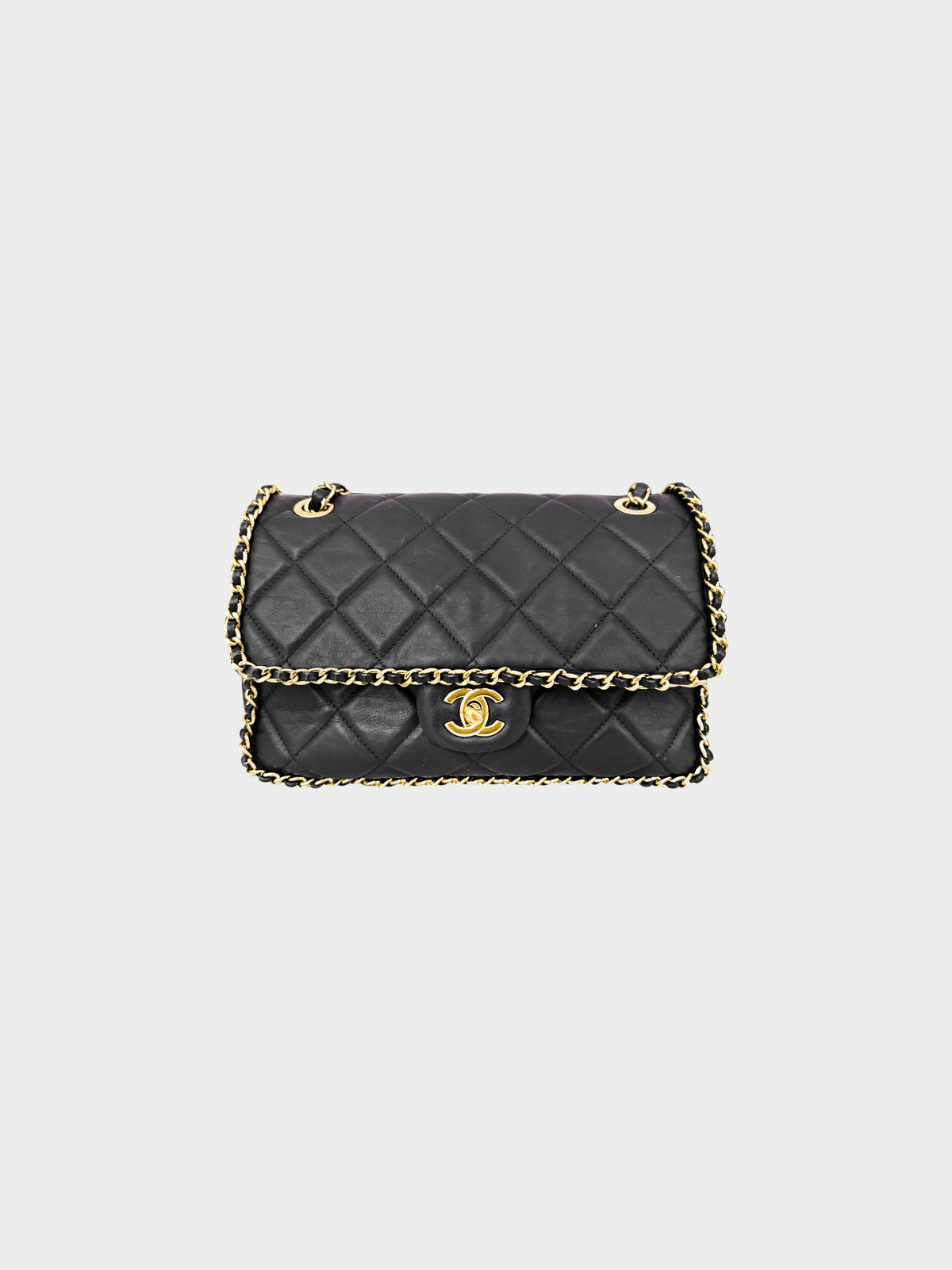Chanel 2020-2021 Navy Leather Quilted Chain Around Flap Bag
