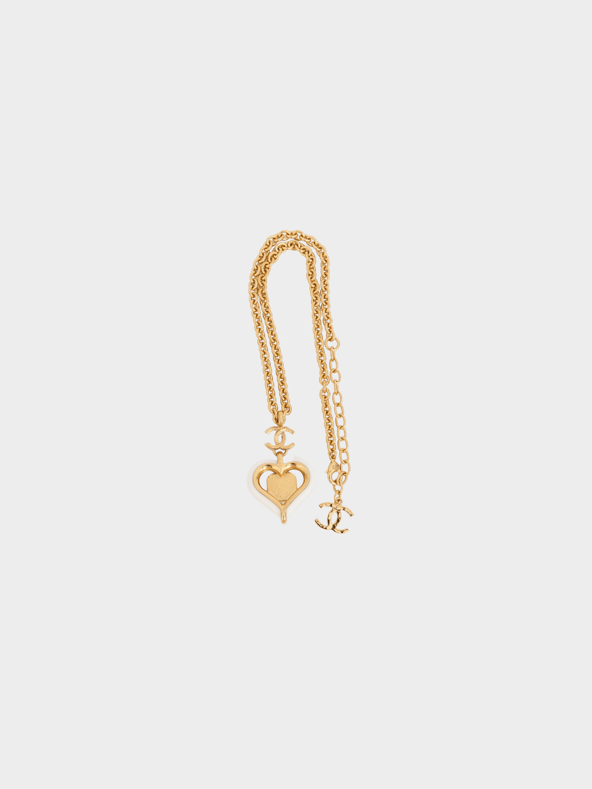 Chanel 2000s Gold Gripoix Heart Pendant Necklace