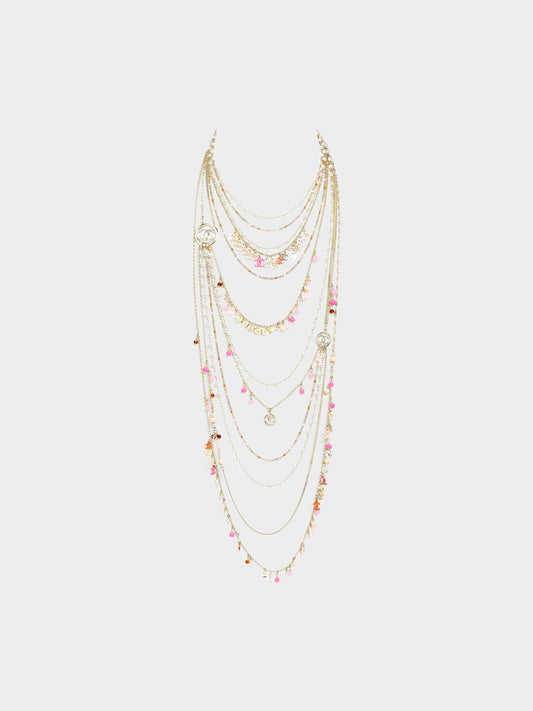 Chanel Cruise 2019 CC Beads and Pearls Charm Multi-strand Necklace