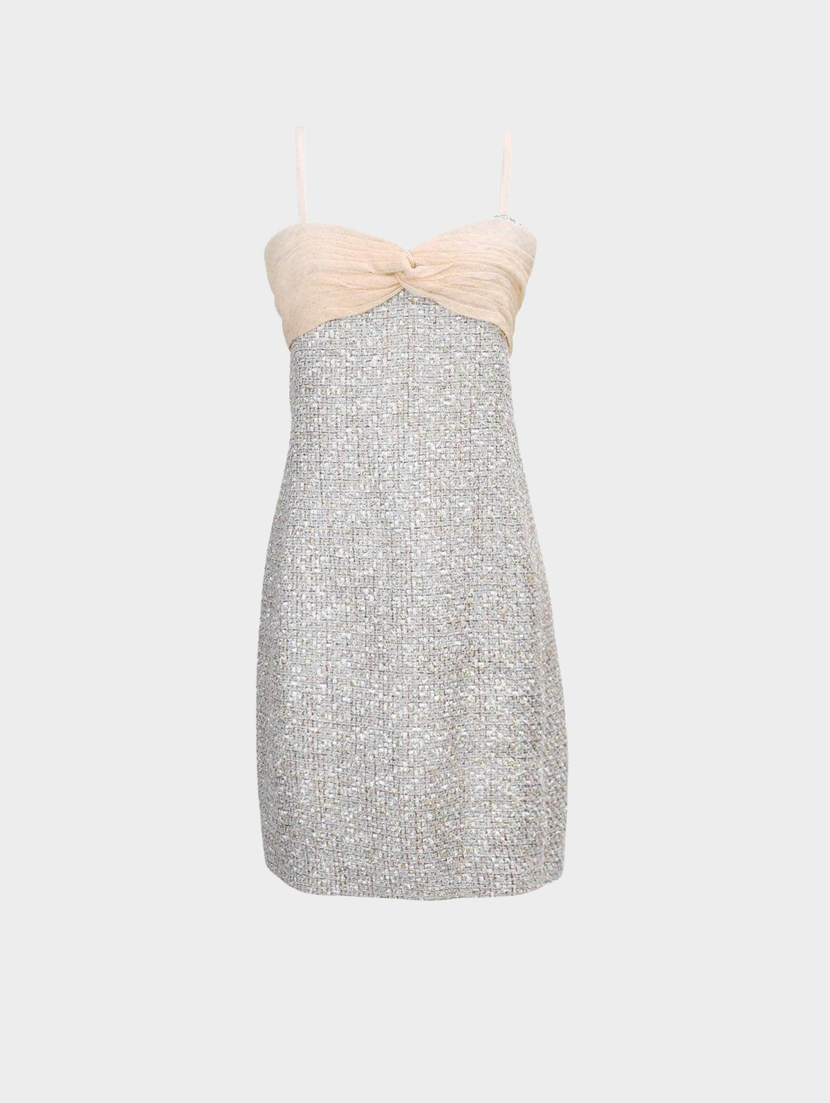 Chanel Spring 2005 Tweed Chiffon Bodice Dress