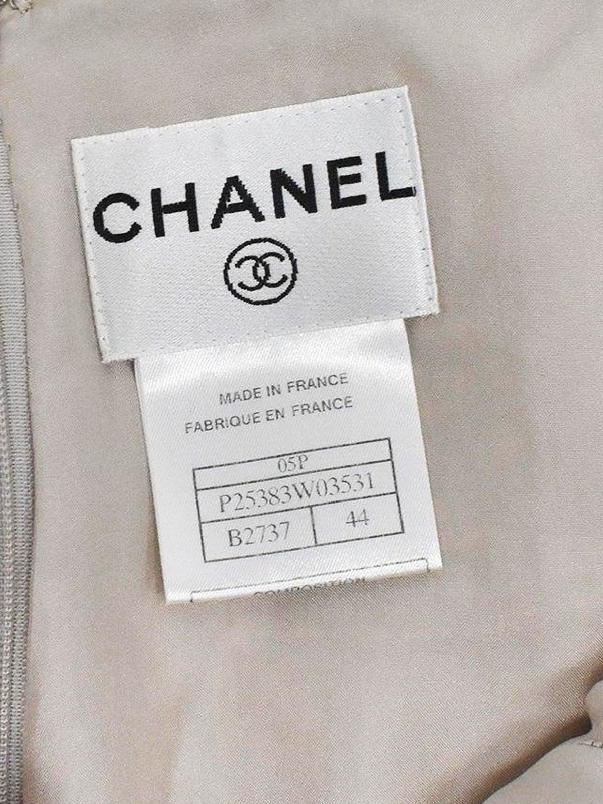 Chanel Spring 2005 Tweed Chiffon Bodice Dress