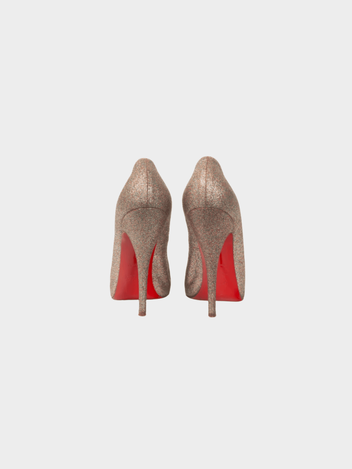 Christian Louboutin 2000s Mini Titi 100 Gold Glitter Peep-Toe Heels