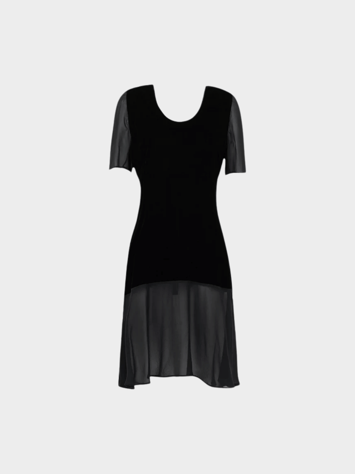 Prada FW 1994 Black Silk Velour Dress