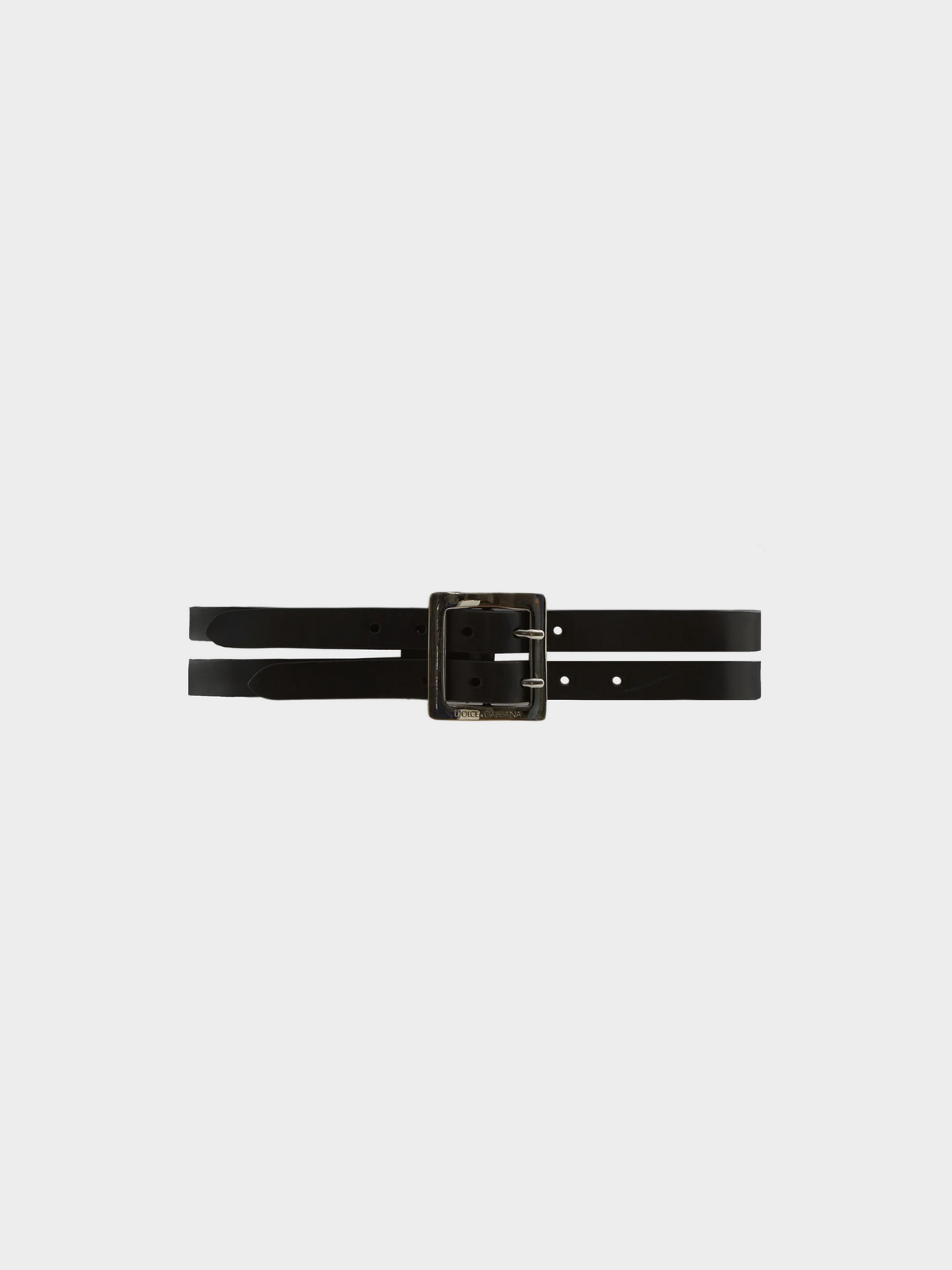 Dolce and Gabbana 2000s Black Leather Double Belt
